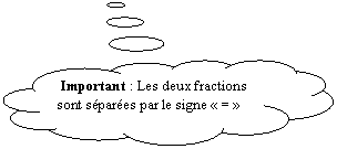 Penses:  Important : Les deux fractions sont spares par le signe  = 